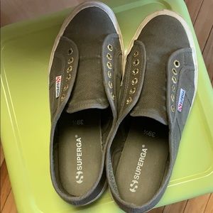 Superga Green Slip on sneaker